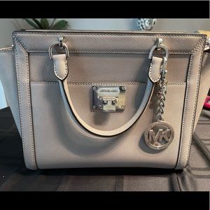 Authentic Michael Kors Gray Satchel with crossbody strap